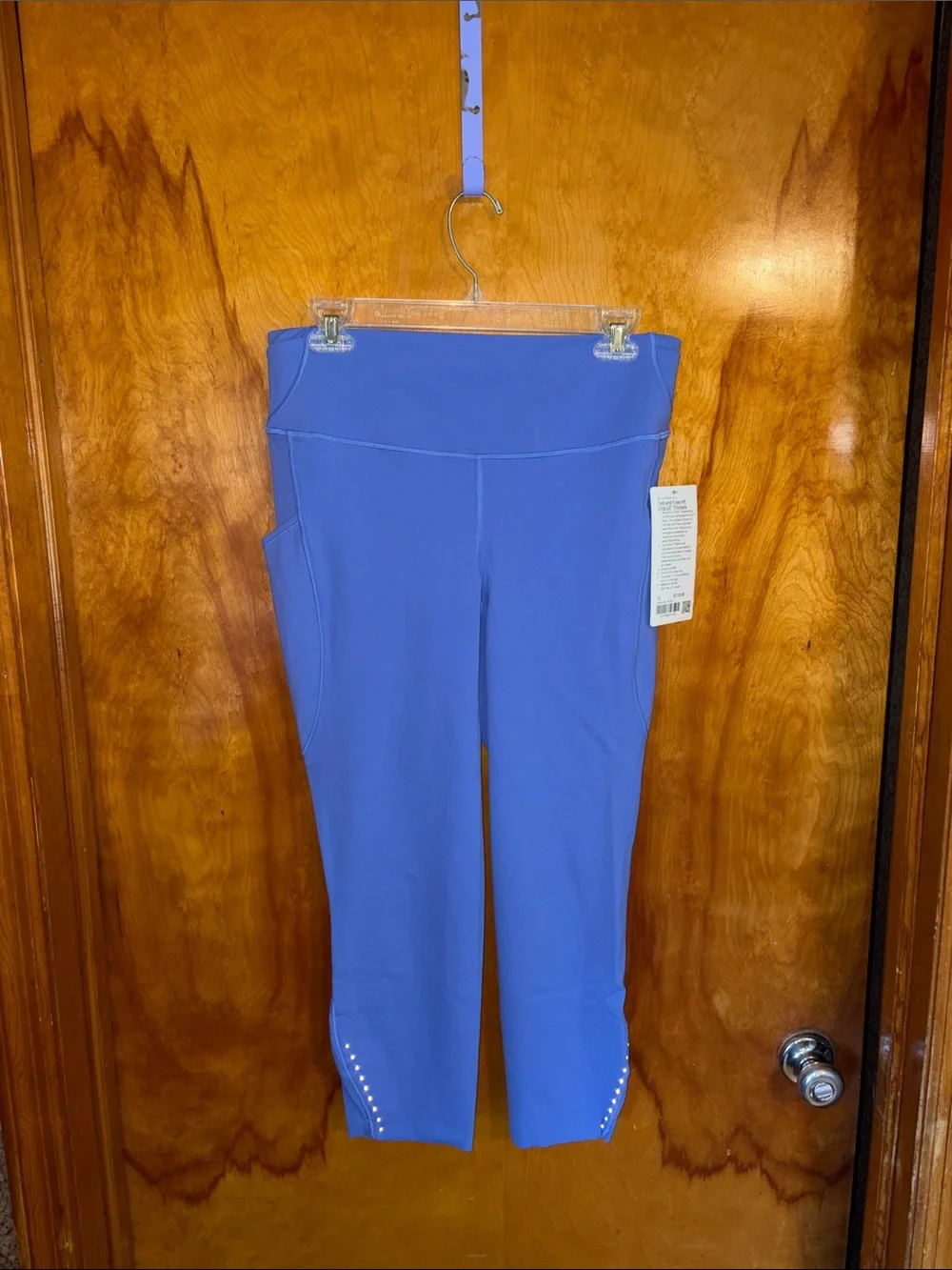 Lululemon Fast And Free HR Crop 23” Leggings Pockets Wild IndigoWLIN Size 12 NWT